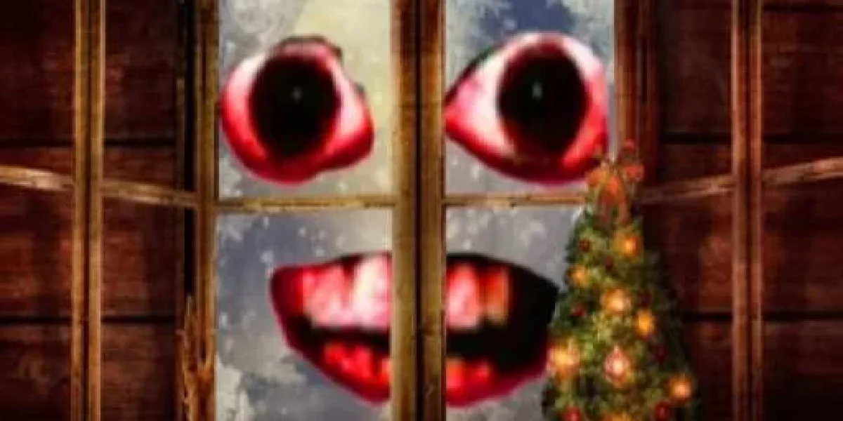 Unsettling Surprise: New Year Santa Claus outside the window image