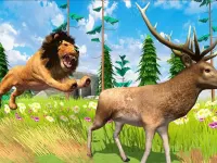 Realistic Lion Hunting Animal 2024 background