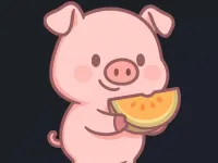 Piggy vs Watermelon background
